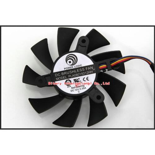 75mm for Sapphire For AMD Radeon HD 6950 7790 7850 Dual-X Fan Replacement 4Pin 0.35A Note the size 7.5cm
