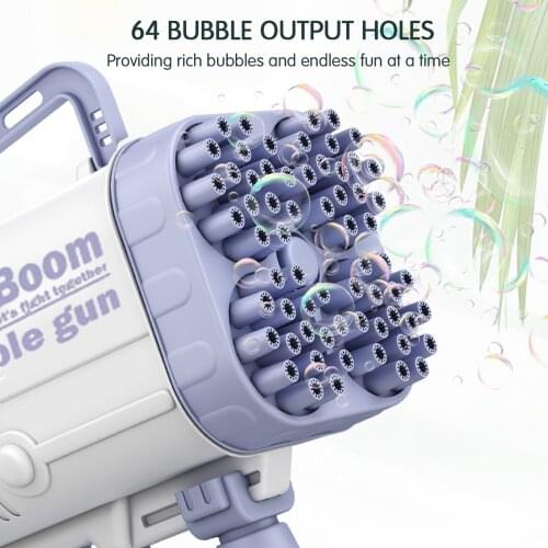 Gatling Electric Bubble Machine 2 in 1 Bubble Gun & Handheld Fan 44/64 Holes Automatic Bubble Machine Gun Bubble Blower for Kids