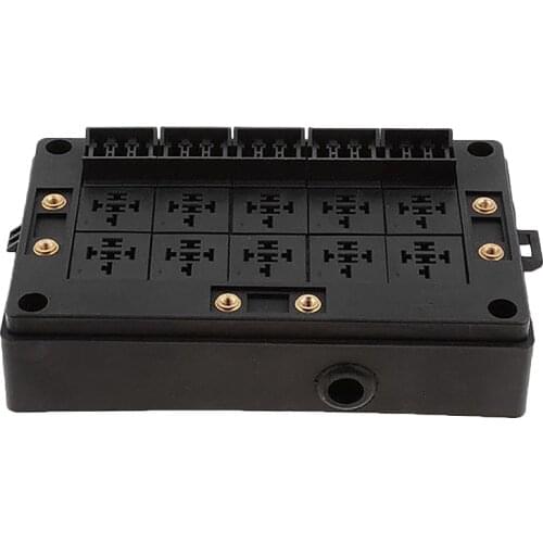 Car Relay Socket Black Box 18 Way Blade Fuse Holder for Automotive Marine