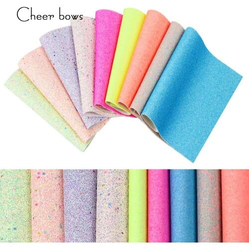 Cheerbows 22*30cm Glitter Leather Fabric Chunky Faux Leather Sheets for DIY Children Bags Hair Bows Handmade Earring Accessories