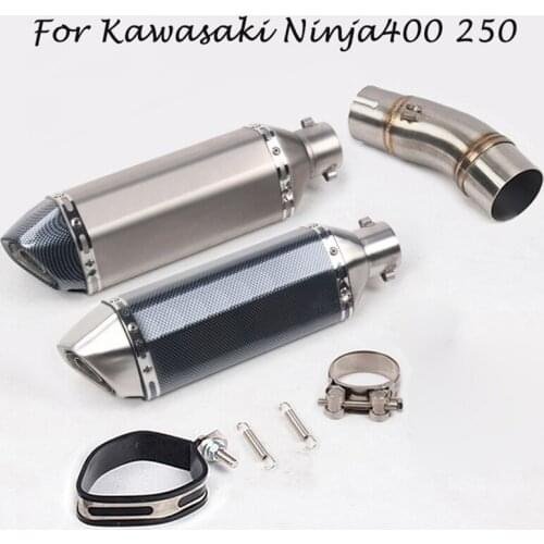 For Kawasaki Z400 Ninja400 250 2017-2020 Motorcycle Exhaust Muffler Pipe with Silencer Mid Link Pipe Stainless Steel System