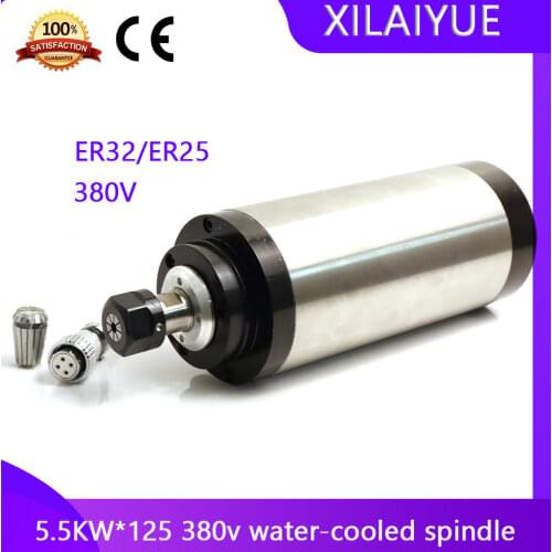 5.5KW 380V 125mm ER25/ER30 Collect Water Cooled Spindle Motor for CNC Engraving Machine Wood Router