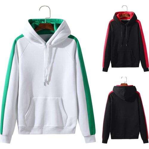 Cotton US size Autumn New Men Women Casual Long Sleeve Raglan Sleeve Color Matching Casual Hoodies Sweater