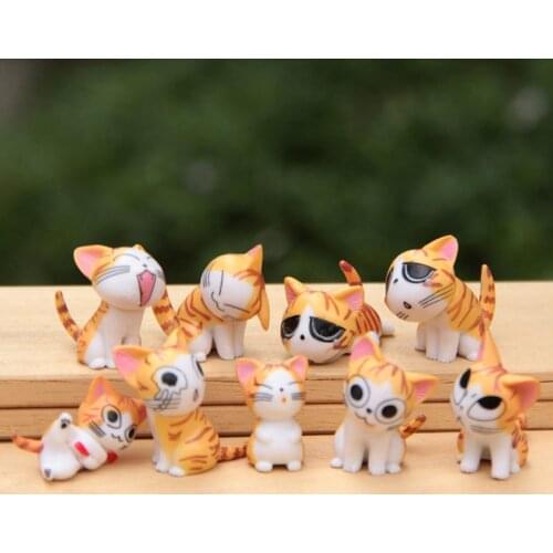 Kawaii 9pcs Chi The Cat Small Figure 3cm Micro Landscape Small Chis Sweet Kitten Emoticon Decoration PVC Model Toys Home Decor