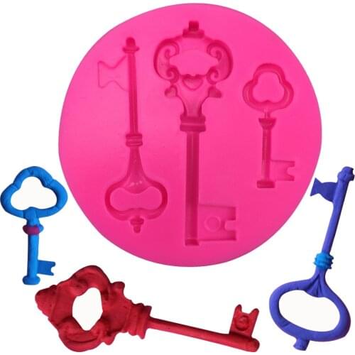 Key silicone mold chocolate fondant cake decoration baking kitchen cooking tools F0385