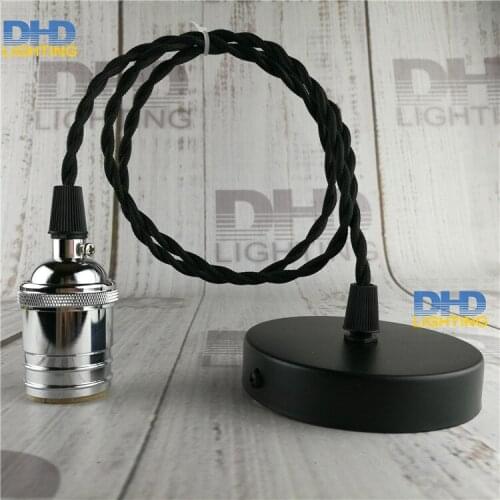 Short chrome no switch brass socket lighting fixture vintage E27 DIY hanging lamp copper material quality droplight 110V/220V