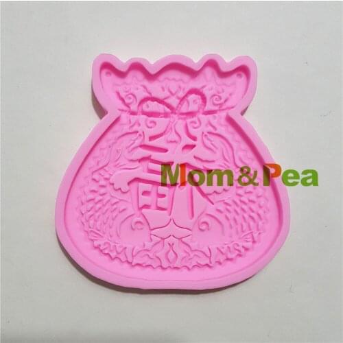 Mom&Pea 1324 Free Shipping Fu Bag Silicone Mold Cake Decoration Fondant Cake 3D Mold Food Grade