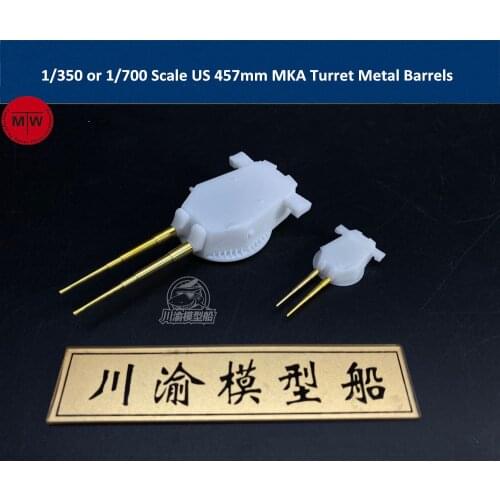 1/350 Scale or 1/700 Scale US 457mm MKA Turret Metal Barrels for Ship Model