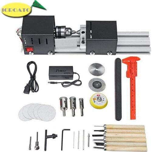 Mini Tower Machine Wood Lathe DIY Woodworking Miniature Buddha Pearl Lathe Grinding Polishing Beads Wood Work Drill Rotary Tool