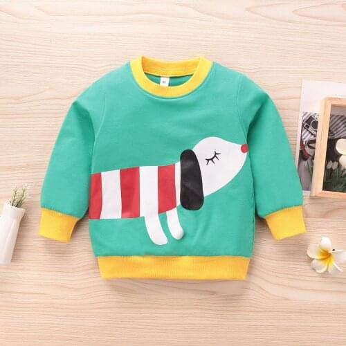 Fashion Clothes Toddler Girl Clothes Cartoon Animal Dog Long Sleeve Baby Sweater Tops Korea Style Winter Baby Boy Clothes 1-6Y