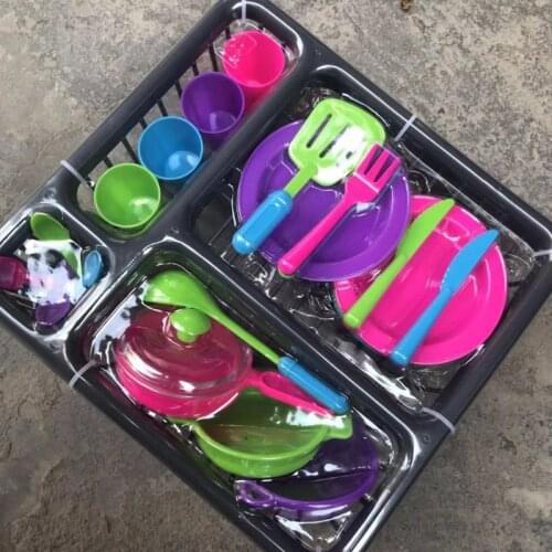 28pc Kids Cutlery Role Play Toy Set Kitchen Utensil Accessories Pots Pans R9JD