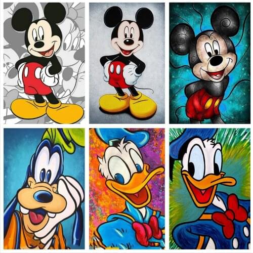 5D DIY Diamond Painting Kit Disney Cartoon Mickey Mouse and Duck Full Diamond Embroidery Mosaic Art Rhinestone Home Decor Gift
