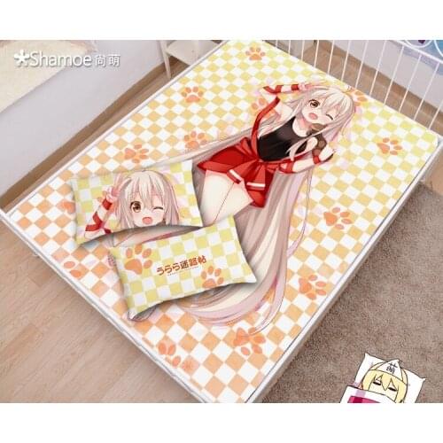 Japanese Anime Cartoon Urara Mattress Cover Fitted Sheet Fitted cover bedspread counterpane