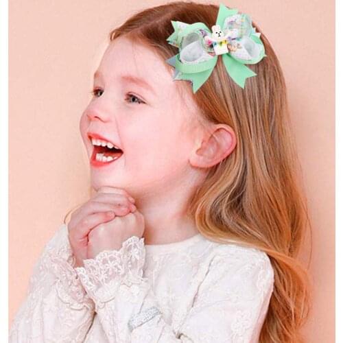 Oaoleer Grosgrain Ribbon Hair Bow with Clips Girls hair bows Boutique Hair Clip Headware Kids Hair Accessories