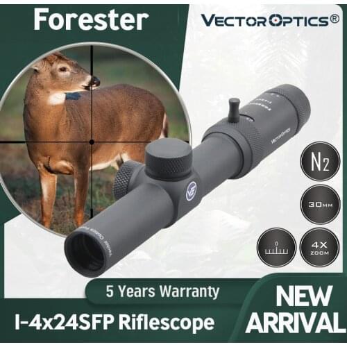 Vector Optics Forester JR 1-4x24 Rifle Scope Edge to Edge Optical Hunting Riflescope 1/2 MOA Fits .223 5.56mm 7.62mm & Airsoft