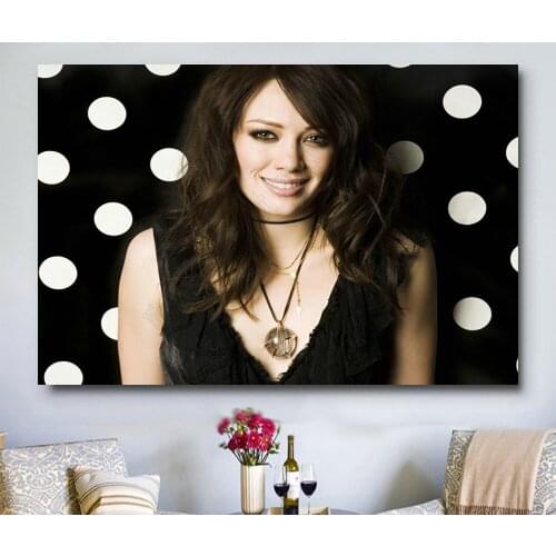 W368 Silk Fabric Poster Wall Art Decor Hilary Duff Smile Portrait Music Singer Actress HUGE GIANT Fashion Decoration Bright