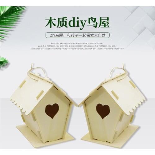 Birds Nest Creative Home Crafts Custom Bird House diy Wooden Solid Wood House Home Decoration House Ornaments