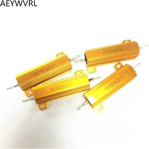 RX24 50W Watt 1R 2R 3R 4R 5R 6R 8R 10R 15R 20R 30R 40R 50R 100R 220R 1K Ohm LED load resistor Aluminum Case Wirewound Resistor