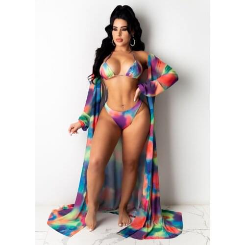 Sexy Ladys Dress Fashion European American Sexy Spring And Summer Style Digital Printing Split Body Swimsuit 3 Pieces D843839
