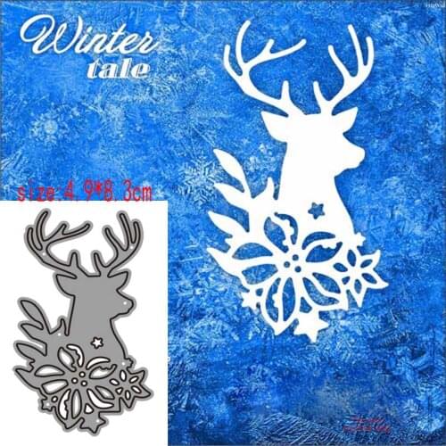 Sika deer in the flowers Metal Cutting Dies for DIY Craft Making Paper Greeting Cards Shadow Background Scrapbooking 2021 New