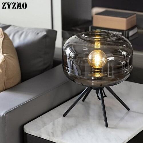 Modern Creative Glass Table Lamps Art Deco Bar Living Room Bedroom Bedside Table Light Designer Home Decor Model Room Desk Lamps