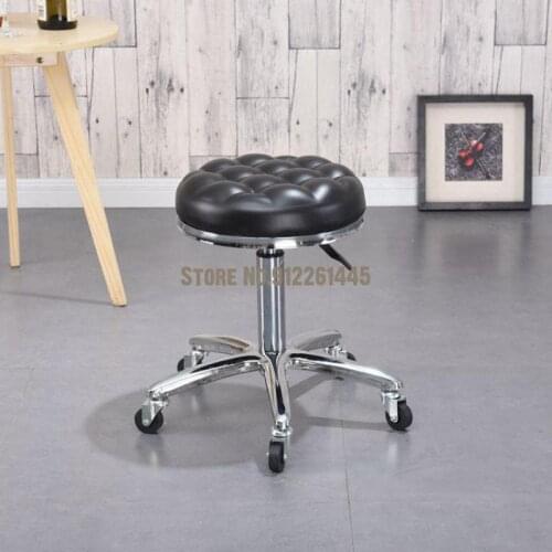 Beauty Stool Barber Shop Chair Hairdresser Rotating Lift Round Stool Manicure Stool Pulley Work Stool