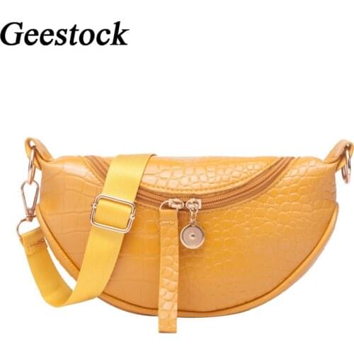 Geestock Womens Shoulder Bag PU Leather Fashion Waist Bags Crocodile Pattern Designer Crossbody for women Phone Bag Case