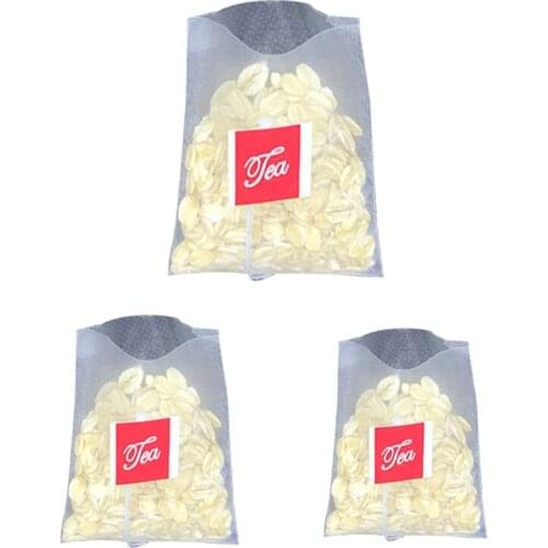 X6HD 100PCS Pyramid Tea Bag Filter Nylon Tea Bag Single String Label Transparent Empty Tea Bag