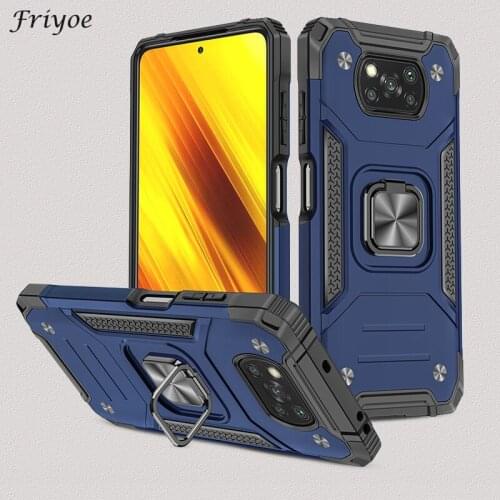 Back Cover For Xiaomi Mi POCO X3 Pro Shockproof Armor Ring Kickstand Car Holder Case