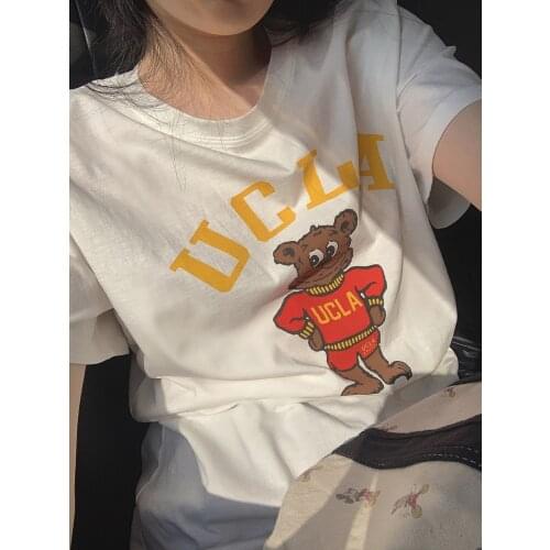 2021 summer new printed loose short-sleeved T-shirt female Korean version of the wild thin casual round neck top T-shirt