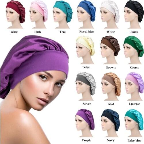 S24 Womens Hats Satin Caps New Solid Color Fashion Dyeing Wash Caps Satin Ladies Night Caps Turban Caps Headband Accessories
