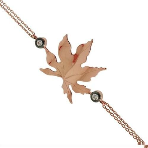 Silver Leaf Figured Womens Bracelet