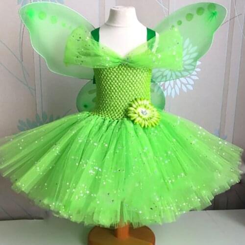 1 set Sparkling Butterfly Tutu Dress Girls Birthday Party Dress Carnival Performance Fairy Costume for Kid Photoshoot
