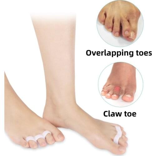 10Pairs Silicone Gel Hammer Toe Separator Overlapping Hallux Valgus Thumb Stretcher Foot Care Protector Straightener Orthopedic