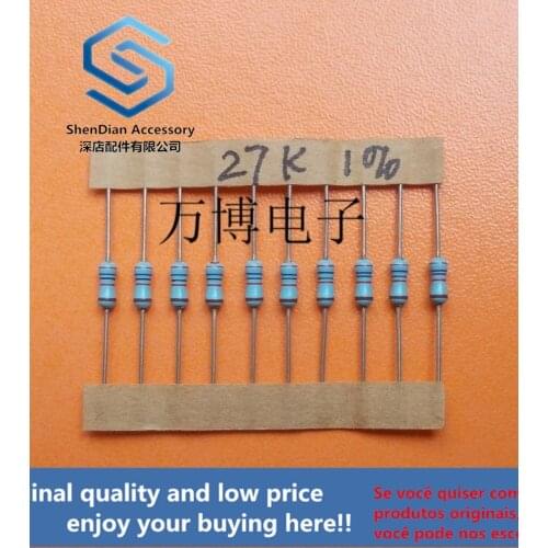 10pcs only orginal new can fever resistance copper pin 1% 1/4W 0.25W 27K can pay