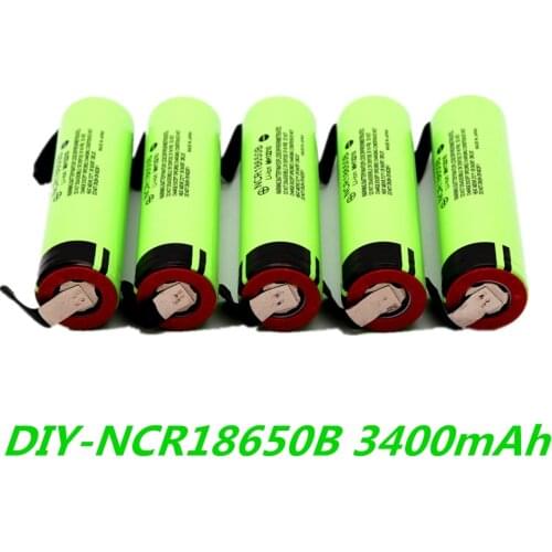 100% Original Nuevo NCR 18650B 18650 Li-ion recargable de la batera de 3400 mAh 3,7 V para linterna/or +DIY nquel pieza