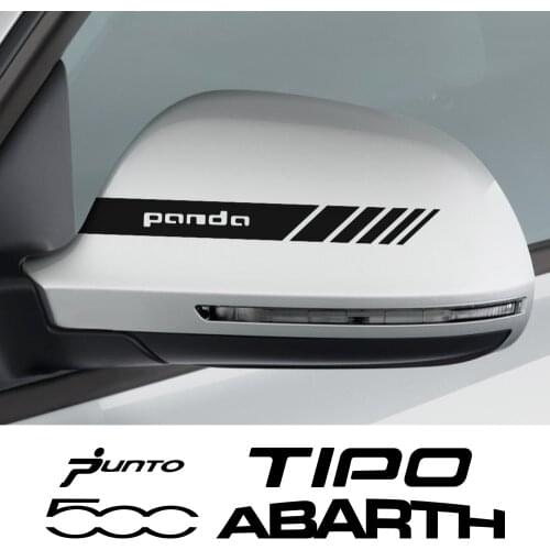 2PCS Car Rearview Mirror Stickers For Fiat 500 ABARTH Trim X Sport PANDA Trekking PUNTO TIPO Auto Accessories Vinyl Film Decals