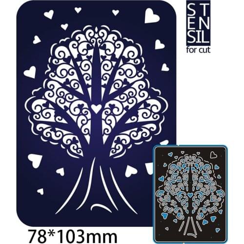 78*103mm HEARTS TREE CARD New Craft Decoration Metal Cutting Die Scrapbooking Album Paper Card Craft Embossing DIY Dies