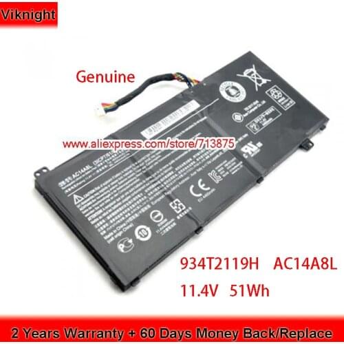 Genuine 934T2119H AC14A8L Battery for Acer Aspire V Nitro VN7-591G VN7-571G VN7-572G VN7-572T Series Laptop 11.4V 51Wh