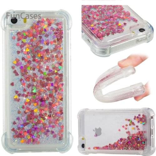 Glitter Case sFor Estojo iPhone 5 Soft TPU Back Cover Carcasa Abstract Pouch Case sFor iPhone 5S SE Telepon Coque Phone Pouch