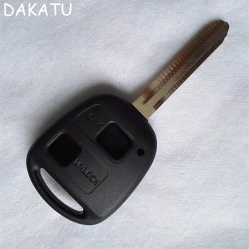 DAKATU with LOGO 2 Button Remote Car Key Shell Case For Toyota Yaris Prado Tarago Camry Corolla TOY43 Blade