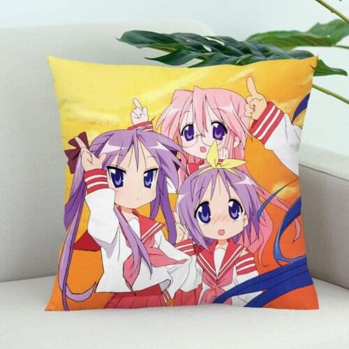 Lucky Star Pillow Cover Bedroom Home Office Decorative Pillowcase Square Zipper Pillow Cases Satin Soft