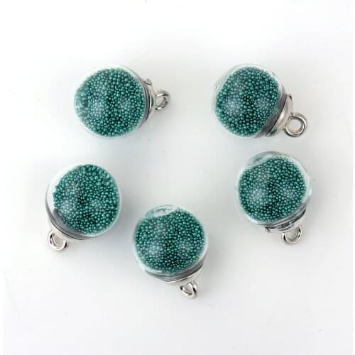 DoreenBeads DIY Findings Pendant Transparent Glass Globe Bubble Bottle Charm Round Multicolor Beads 22mm x 16mm( 5/8"), 10 PCs