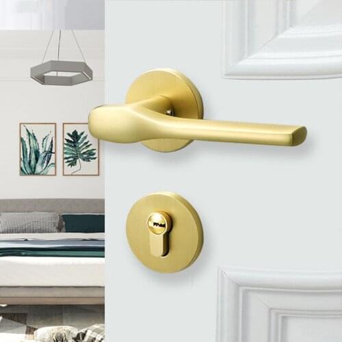 1 Set Modern Style Aluminum Alloy Bedroom Interior Door Lock Apartment Hotel Door Lock Safety Anti-theft Mute Locks Core