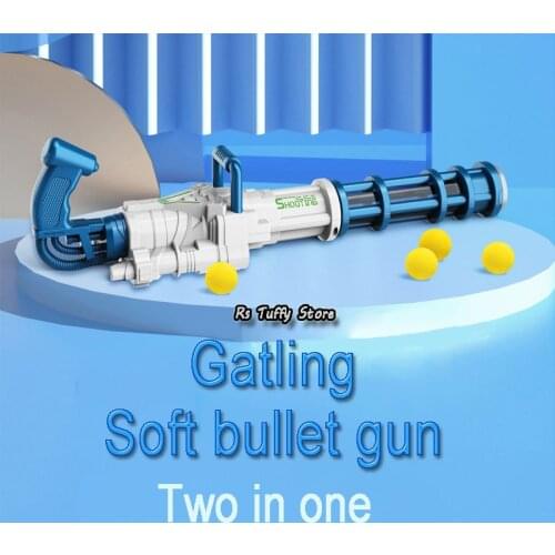 Double Bomb Mode Gatling Continuous Soft Bullet Gun Toy Pneumatic Guns Burst 2 In 1 Manual Pull Type Airsoft Model Children Toys