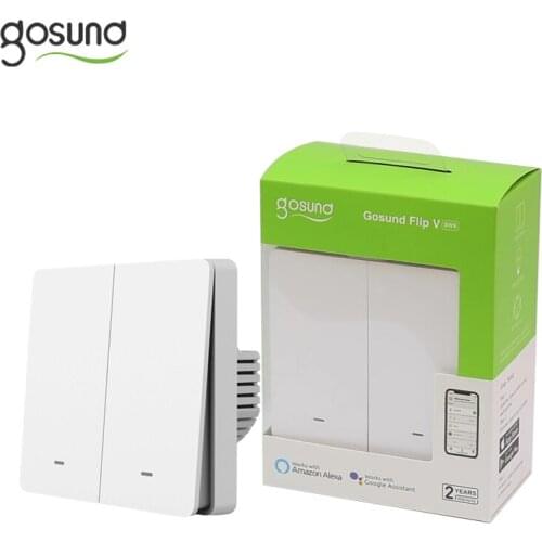 Gosund EU 10A Wifi Smart Wall Touch Switch Smart Home 2 Gang APP/ Voice Remote Control Light Switch Work With Alexa Google Home