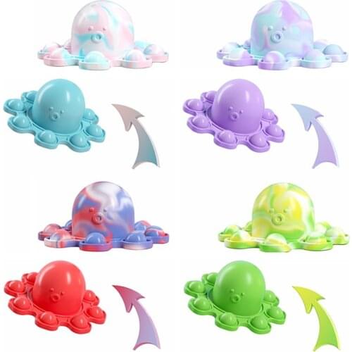 Fidget Toys Mini Flip Double Sided Octopus Simpl Dimmer For Autism Kids Adults Antistress hand Reliever Decompression Toy