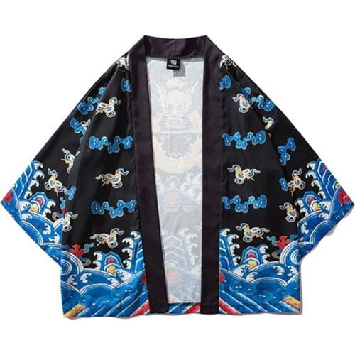 Japanese Fashion Kimono Samurai Haori Robes Crane Traditional Japanese Clothing Asian Adult women fashion plus coat kimono women