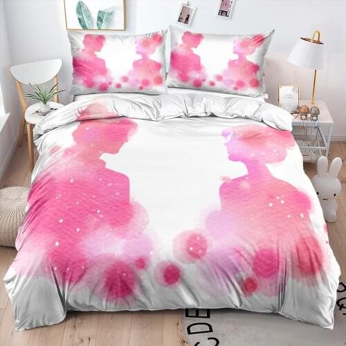 3D Custom Design White Bedding Sets Comforter Covers Duvet Cover Set Pillow Cottoms King Queen Full Twin Valentine Bedclothes