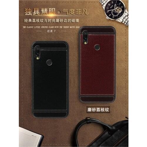 Redmi 7A Leather Case For Xiaomi Mi A3 Lite Mi CC9 CC9E Mi 9T Redmi K20 Pro Case Phone Bumper Fitted Case Soft TPU Frame Cover